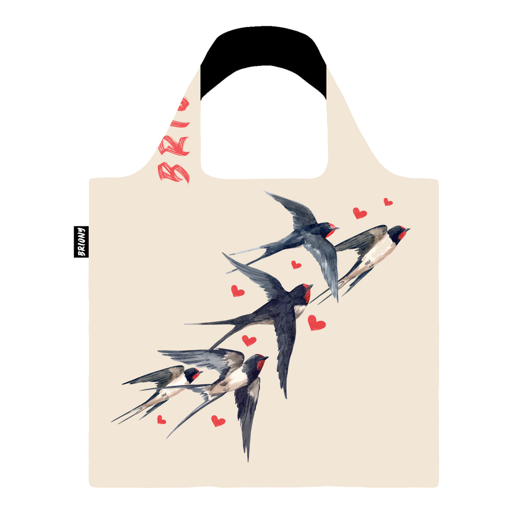 Swallows and Hearts Shopping Bag